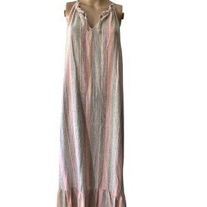 Nine West Peasant Striped Maxi Dress